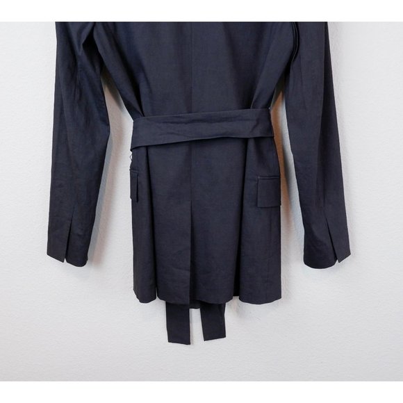 NEW Theory Womens Concord Eco Crunch Wash Linen Blend Belt Blazer, size 2 - Picture 11 of 16